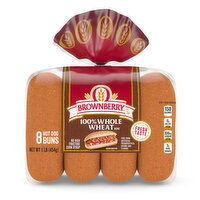 Brownberry Shelf-Stable 100% Whole Wheat Hot Dog Buns, 8 count, 16 oz, 8 Each