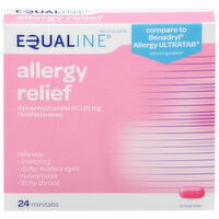 Equaline Allergy Relief, 25 mg, Minitabs, 24 Each