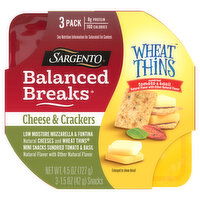 Sargento Balanced Breaks, Mozzarella & Fontina/Wheat Thins Sundried Tomato & Basil, Cheese & Crackers, 3 Pack, 3 Each