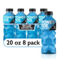 Powerade Sports Drink, Mountain Berry Blast, 20 fl oz, 8 Each