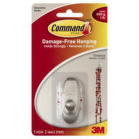 Command Hooks, Decorative, Timeless Metallic Coated, 1 Each