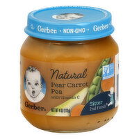 Gerber 2nd Foods Pear Carrot Pea, with Vitamin C, Natural, 4 Ounce