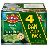 Del Monte Fresh Cut Cut Green Beans Value Pack, 4 Each