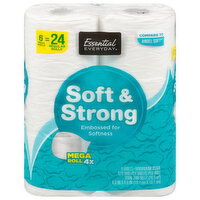 Essential Everyday Bathroom Tissue, Soft & Strong, Mega Rolls, Two-Ply, 6 Each