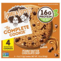 Lenny & Larry's Cookie, Peanut Butter Chocolate Chip, Soft-Baked, 4 Each