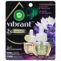 Air Wick Essential Oil, Vibrant, Lavender & Waterlilly, Refills, 2 Each