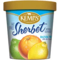 Kemps Fat Free Rainbow Sherbet, 16 Ounce