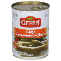 Gefen Cucumbers, in Brine, Large, 19 Fluid ounce