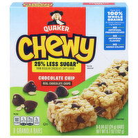 Quaker Chewy Granola Bars, Chocolate Chip, 8 Each