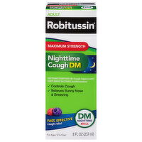 Robitussin Nighttime Cough DM, Maximum Strength, Adult, 8 Fluid ounce