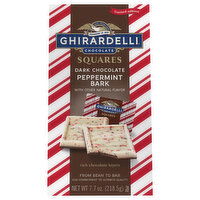 Ghirardelli Dark Chocolate, Peppermint Bark, Squares, 7.7 Ounce