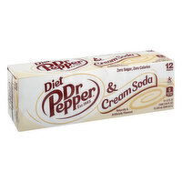 Dr Pepper Cream Soda, Diet, 12 Pack, 12 Each