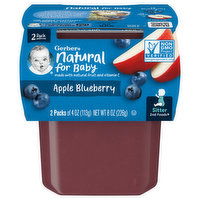 Gerber Natural for Baby Apple Blueberry, Sitter 2nd Foods, 2 Pack, 2 Each