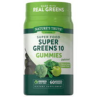 Nature's Truth Super Greens 10, Super Food, Gummies, Natural Green Apple Flavor, 60 Each