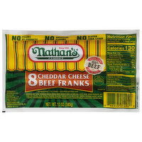 Nathan's Beef Franks, Cheddar Cheese, 8 Each