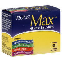 Nova Max Test Strips, Glucose, 50 Each
