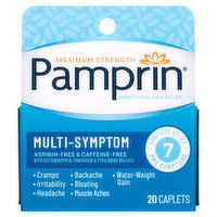 Pamprin Menstrual Pain Relief, Maximum Strength, Multi-Symptom, Caplets, 20 Each