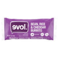 Evol. Burrito, Bean, Rice and Cheddar, 6 Ounce