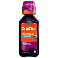 Vicks DayQuil Cold & Flu, Elderberry, 12 Fluid ounce