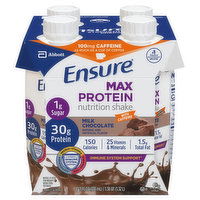 Ensure Max Protein Nutrition Shake, Milk Chocolate, 4 Each