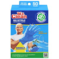 Mr. Clean Bio Nitrile One Size Disposable Gloves, 50 Each
