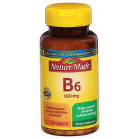 Nature Made Vitamin B6, 100 mg, Tablets, 100 Each