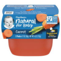 Gerber Natural for Baby Carrot, Supported Sitter 1st Foods, 2 Each