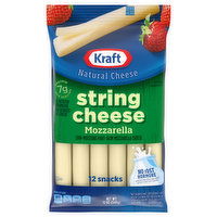 Kraft String Cheese, Low-Moisture, Part-Skim, Mozzarella, 12 Ounce