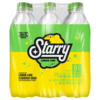 Starry Soda, Lemon Lime Flavored, 6 Each