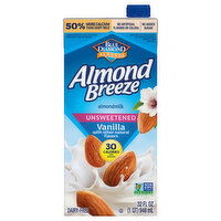 Blue Diamond Almond Breeze Dairy-Free Unsweetened Vanilla Almondmilk, 32 Fluid ounce