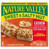 Nature Valley Granola Bars, Chewy, Cashew, 6 Each