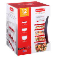 Rubbermaid EasyFindLids Containers + Lids, 12 Each