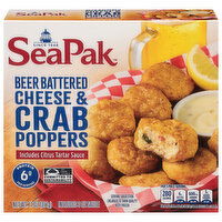 SeaPak Poppers, Cheese & Crab, Beer Battered, 11 Ounce