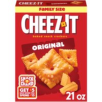 Cheez-It Cheese Crackers, Original, Family Size, 21 Ounce