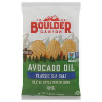 Boulder Canyon Potato Chips Classic Sea Salt, Avocado Oil, Kettle Style, 5.25 Ounce