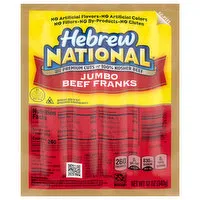 Hebrew National Beef Franks, Jumbo, 12 Ounce