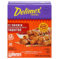 Delimex Taquitos, White Meat Chicken, Corn Tortillas, 20 Each