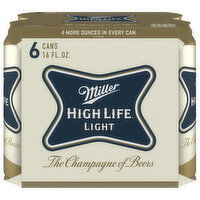 Miller High Life Light Beer, 6 Each