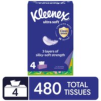 Kleenex Ultra Soft 3-Ply Tissues, 4 Each