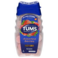 Tums Antacid, Ultra Strength 1000, Chewable Tablets, Assorted Berries, 72 Each