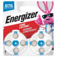 Energizer Batteries, Hearing Aid, Zinc Air, Size 675, 8 Each