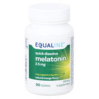 Equaline Melatonin, 2.5 mg, Quick Dissolve, Natural Orange Flavor, 90 Each