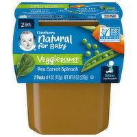 Gerber Natural for Baby Pea Carrot Spinach, 2 Pack, 2 Each