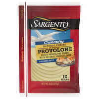 Sargento Sliced Cheese, Natural, Provolone, Creamery, 10 Each