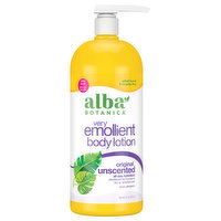 Alba Botanica Very Emollient Unscented Original Body Lotion, 32 Ounce