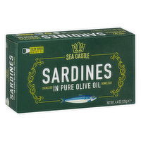 Sea Castle Sardines, Skinless, Boneless, In Pure Olive Oil, 4.4 Ounce