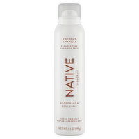 Native Coconut & Vanilla Deodorant & Body Spray, 3.5 Ounce