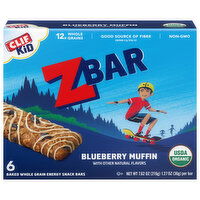 Zbar Energy Snack Bars, Blueberry Muffin, 6 Each