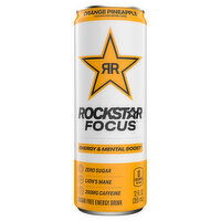 Rockstar Focus Energy Drink, Orange Pineapple, Sugar Free, 12 Fluid ounce