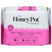 The Honey Pot Company Pads, with Wings, Herbal-Infused, Regular Absorbency, 20 Each